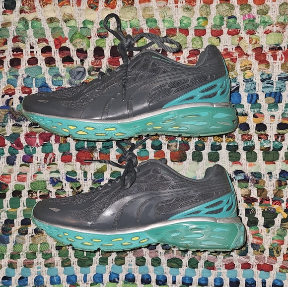 Puma Bioweb Elite Gray Turquoise Blue Ortholite Running Tennis Sneaker Shoes 8.5 - Picture 12 of 13